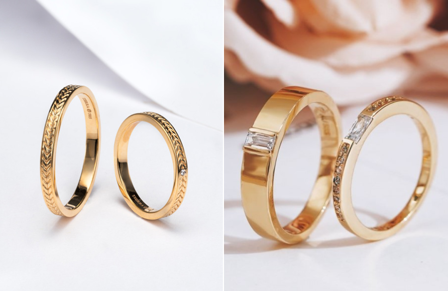 Các loại nhẫn cưới vàng tây trên thị trường