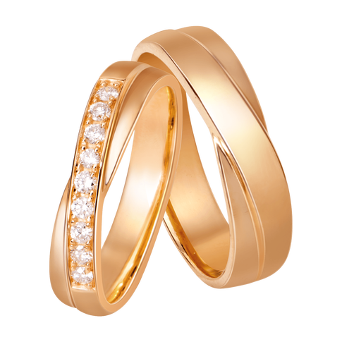 Nhẫn đôi Kim cương Vàng 18K PNJ Vàng Son 01009-00363