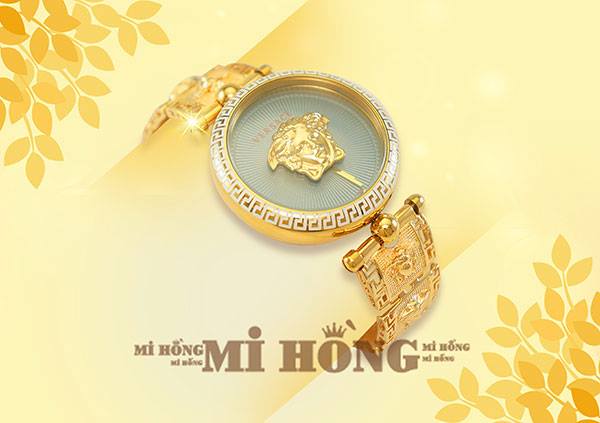 Lắc đồng hồ vàng 18K Mi Hồng