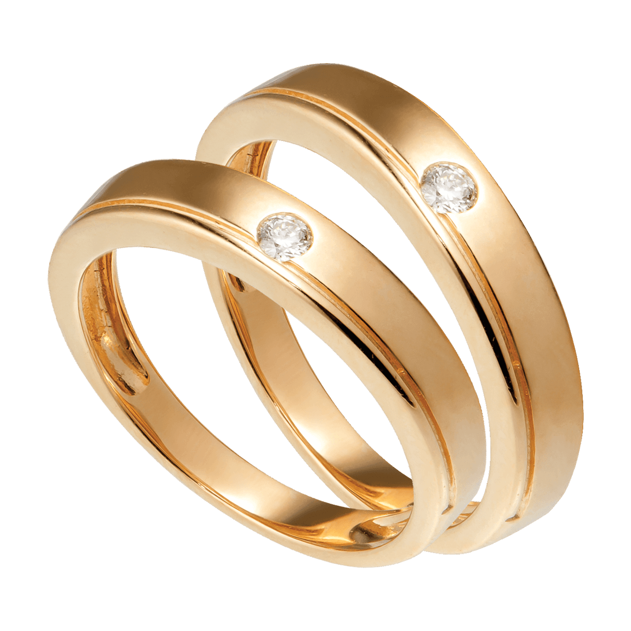 Nhẫn đôi vàng tây có thiết kế tối giản