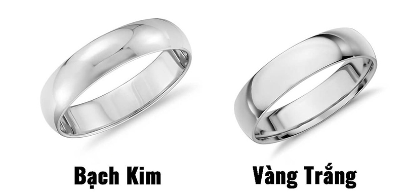 Nhẫn vàng trắng có gì khác với nhẫn bạch kim
